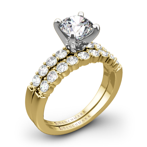 Benchmark SP4 Shared-Prong Diamond Wedding Set