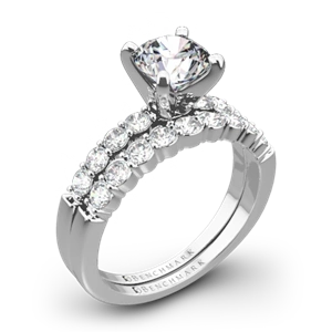 Benchmark SP4 Shared-Prong Diamond Wedding Set