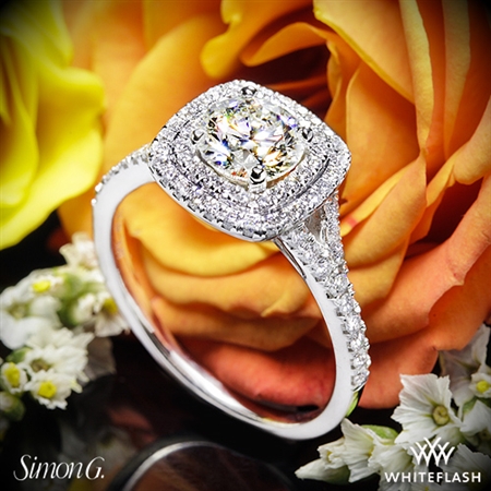 Simon G. MR2459 Passion Halo Diamond Engagement Ring