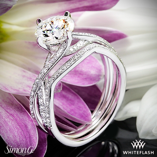 Platinum Simon G. MR1394 Fabled Diamond Wedding Set