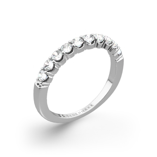 Benchmark Crescent Diamond Shared Prong Wedding Ring