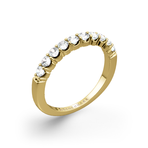Benchmark Crescent Diamond Shared Prong Wedding Ring