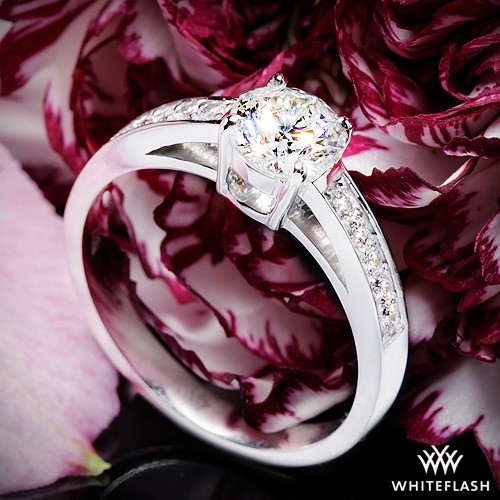 Rounded Open Cathedral Diamond Engagement Ring