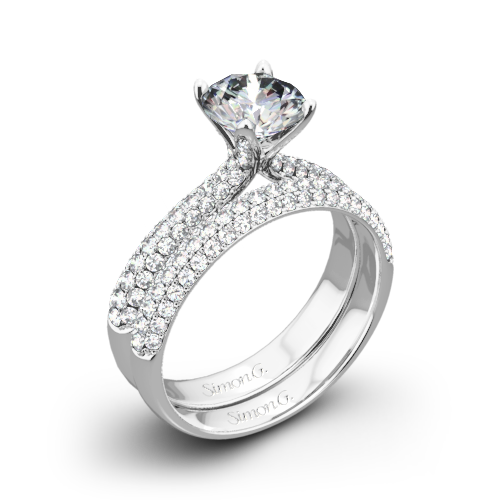Simon G. TR431 Caviar Diamond Wedding Set