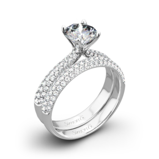 Simon G. TR431 Caviar Diamond Wedding Set