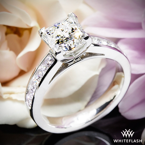 Channel set sales engagement ring