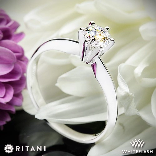 Ritani 1RZ7265 Six-Prong Knife-Edge Solitaire Engagement Ring