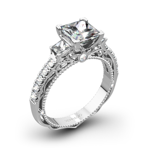 Verragio Venetian Lace AFN-5058P-4 Three Stone Engagement Ring for Princess