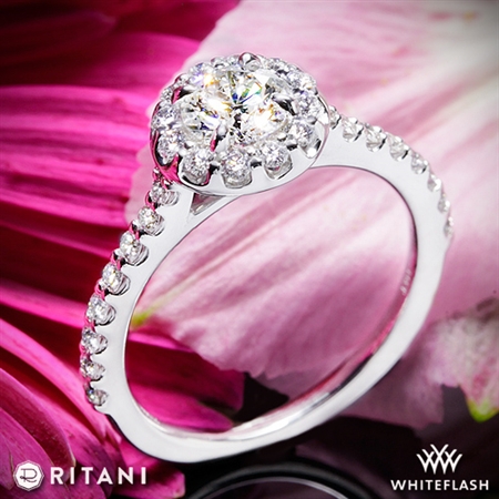 Ritani 1RZ1323 French-Set Halo Diamond Engagement Ring