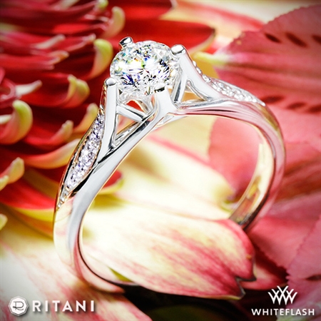 Ritani 1RZ1379 Vintage Tulip Diamond Engagement Ring