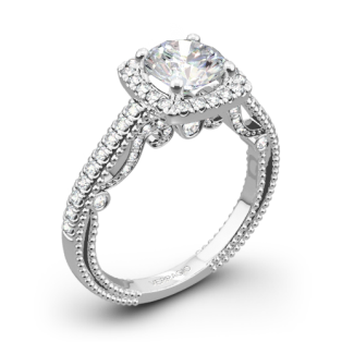 Verragio INS-7061CU Beaded Halo Diamond Engagement Ring