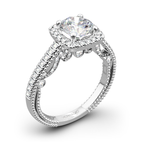 Verragio INS-7061CU Beaded Halo Diamond Engagement Ring