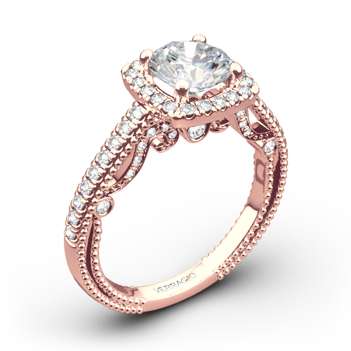 Verragio INS-7061CU Beaded Halo Diamond Engagement Ring