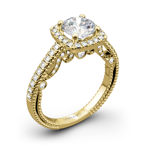 Verragio INS-7061CU Beaded Halo Diamond Engagement Ring
