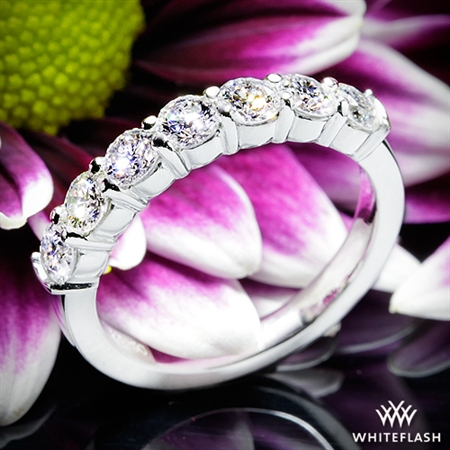Seven Stone Shared-Prong Diamond Wedding Ring