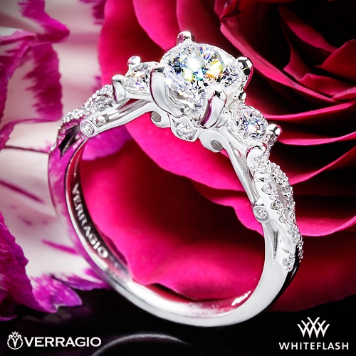 Verragio INS-7055R Twisted Shank 3 Stone Engagement Ring