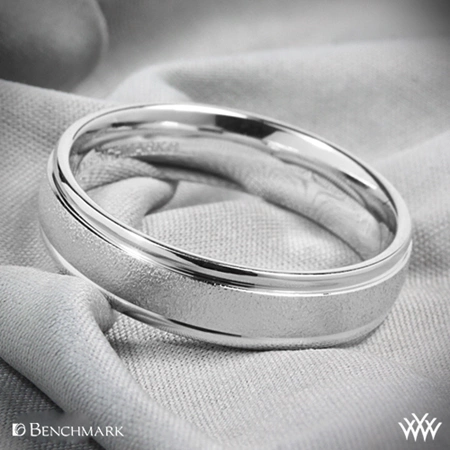 Benchmark Comfort Fit Wedding Ring with Wirebrush Finish