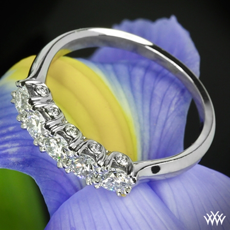 Five Stone Surprise U-Prong Diamond Wedding Ring