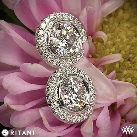 Ritani 5RZ3700 Bella Vita Halo Diamond Earrings