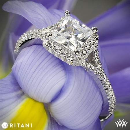 Ritani 1RZ3768 Bella Vita Split Halo Diamond Engagement Ring for Princess
