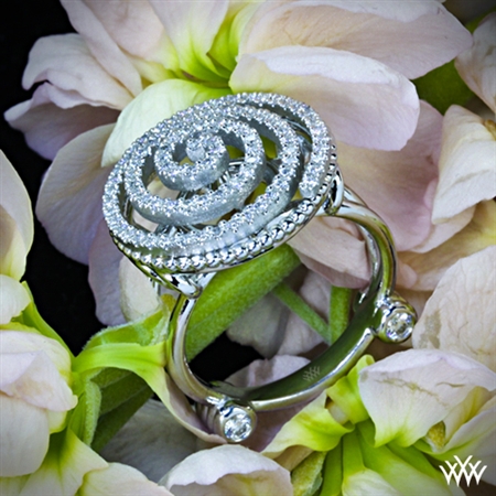 Spiral Crest Diamond Right Hand Ring