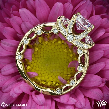 Verragio PAR-3064R Bead-Set Three Stone Engagement Ring