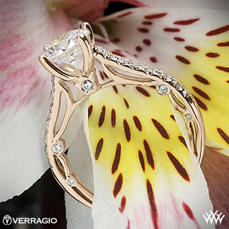 Verragio PAR-3074 Bead-Set Cathedral Diamond Engagement Ring