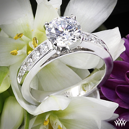 Cathedral Channel Set Diamond Engagement Ring 1223