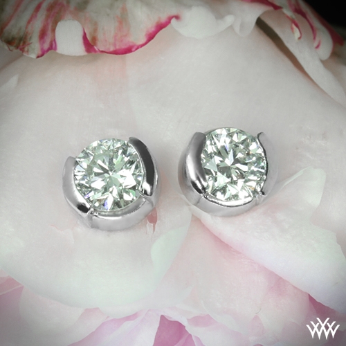 bezel cut diamond earrings
