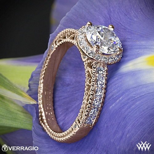 Verragio Beaded Pave Diamond Engagement Ring 1951