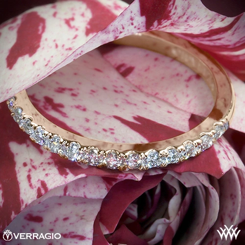 20k Rose Gold Verragio INS-7049DW Bead-Set Diamond Wedding Ring