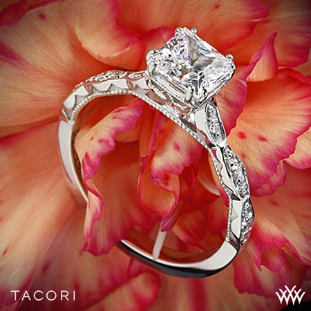 Tacori 57-2PR Sculpted Crescent Diamond Engagement Ring for Princess