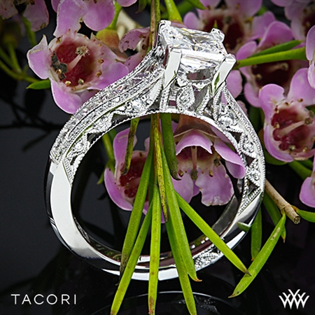 Tacori HT2513PR Classic Crescent Tapered Diamond Engagement Ring for Princess