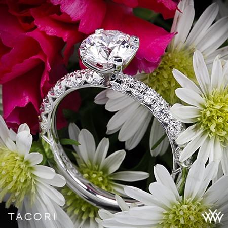 Tacori HT2545PR Classic Crescent Scalloped Millgrain for Princess Diamond Engagement Ring