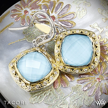 Tacori SE101Y05 Barbados Blue Clear Quartz over Neolite Turquoise and Diamond Earrings