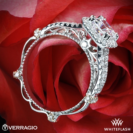 Verragio Parisian DL-107CU Pave Cushion Halo Diamond Engagement Ring