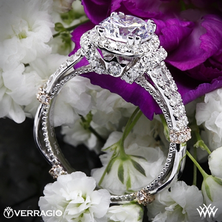 Verragio Parisian DL-117R Dual Claw Split Shank Halo Diamond Engagement Ring