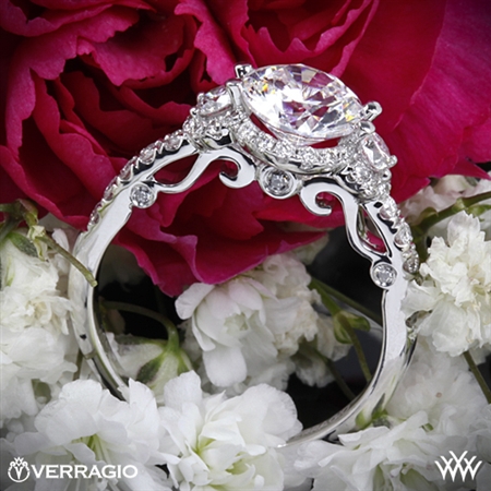 Verragio INS-7049D Double French-Set Halo Three Stone Engagement Ring