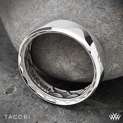 7mm 18k White Gold Tacori Sculpted Crescent 3 Sided Eternity