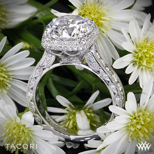 Tacori HT2607RD10 RoyalT Cushion-Style Bloom Diamond Engagement Ring