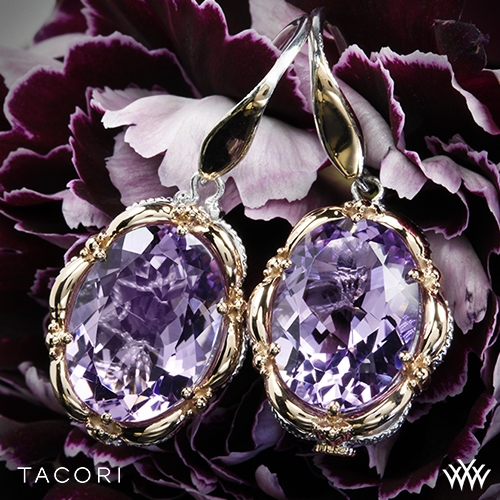 Tacori Color Medley Rose Amethyst Dangle Earrings 2945
