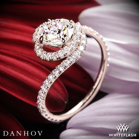 18k Rose Gold Danhov AE100 Abbraccio Diamond Engagement Ring