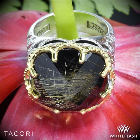 Tacori SR102Y15 Black Lightning Rutilated Quartz over Black Onyx Ring