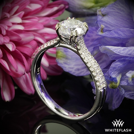 Twin Band Diamond Engagement Ring