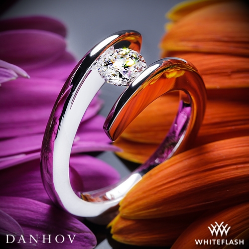 Danhov Voltaggio Tension-Set Solitaire Engagement Ring