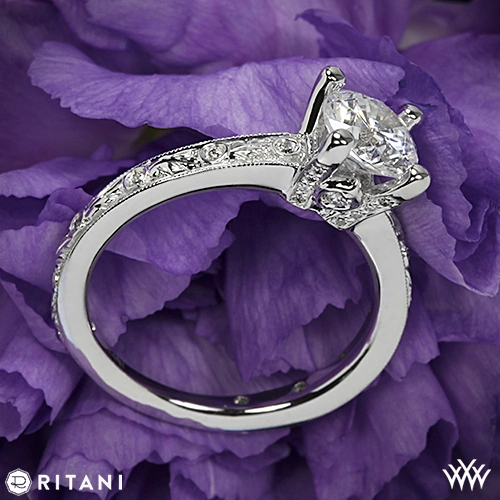 Ritani 1RZ3614 Grecian Leaf Diamond Engagement Ring