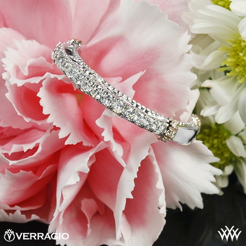 14k White Gold Verragio CL-DL-124W Rounded Shared-Prong Diamond Wedding Ring