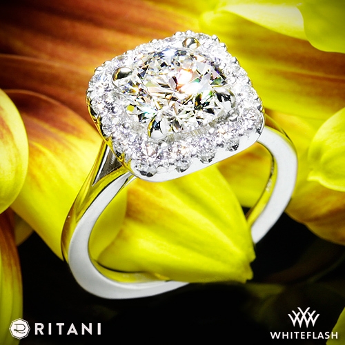 Ritani 1RZ1322 French-Set Halo Engagement Ring