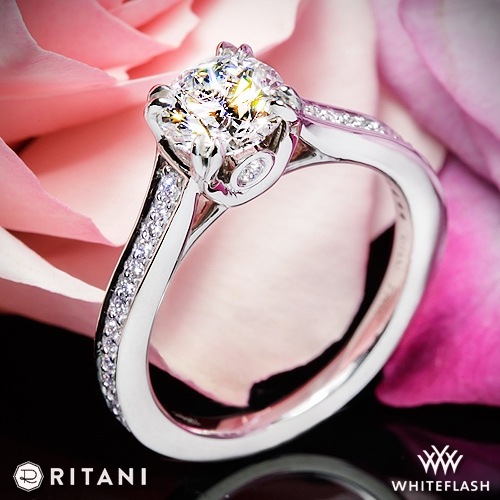 Ritani 1RZ2493 Micropave Diamond Engagement Ring