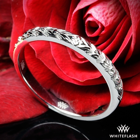 Engraved Cathedral Wedding Ring